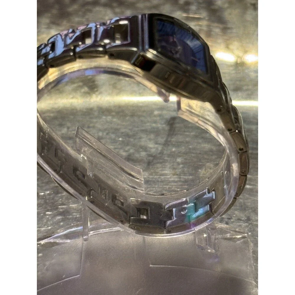 Vintage Blue & Purple-dial Fossil Women's Watch Silver-tone Es-9422